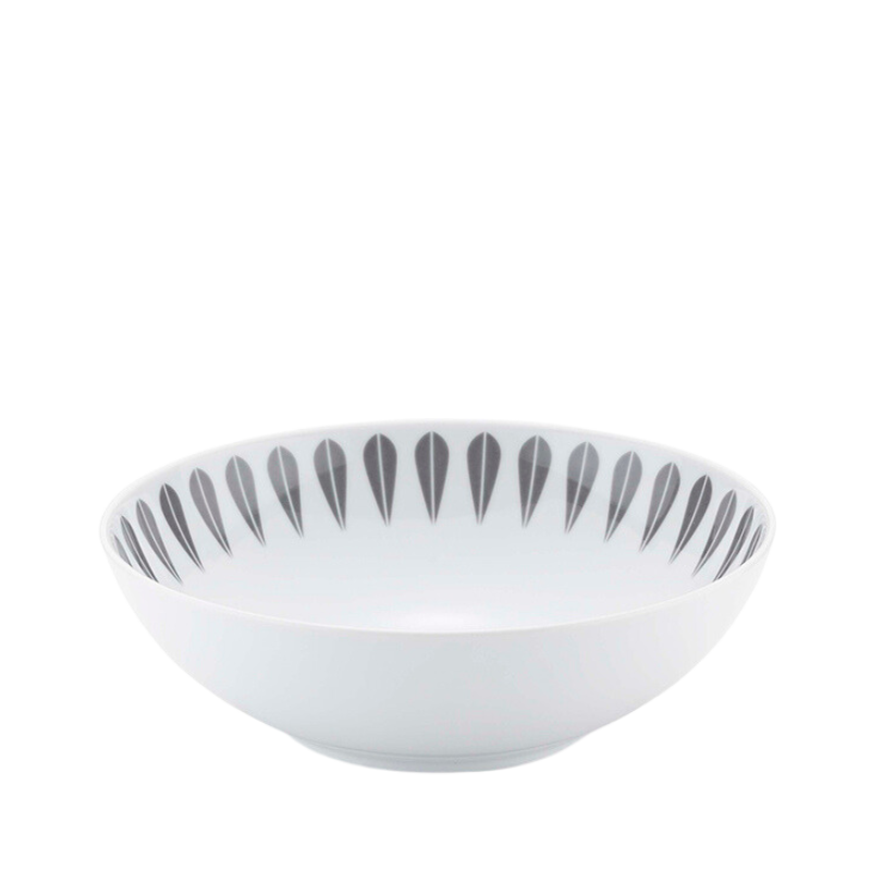 Lotus Deep Plate | White, Grey