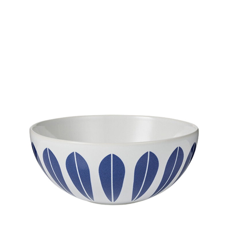 Lotus Bowl | White, Dark Blue