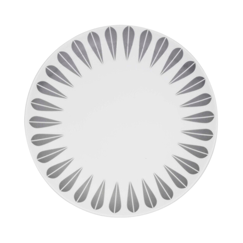 Lotus Plate | White, Grey