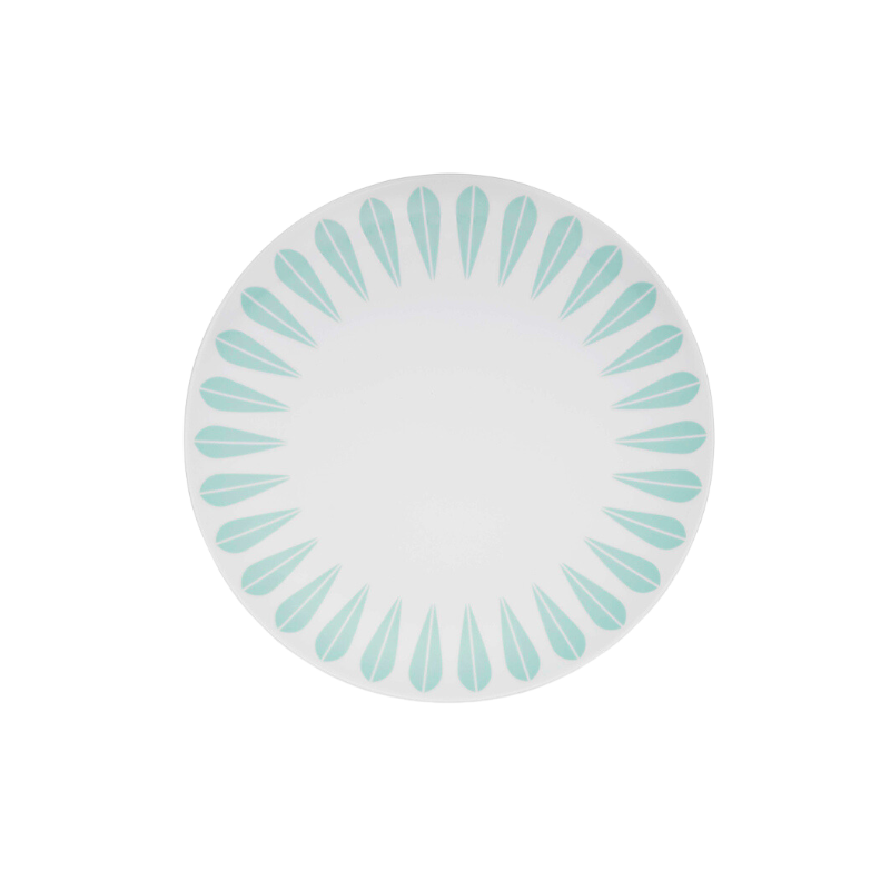 Lotus Plate | White, Mint Green