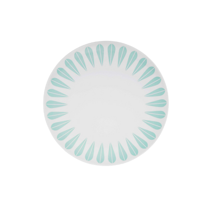 Lotus Plate | White, Mint Green