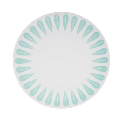 Lotus Plate | White, Mint Green