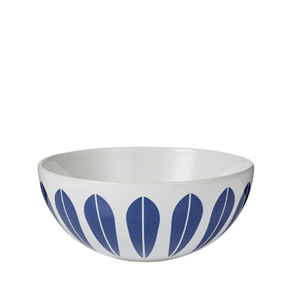 Lotus Bowl | White, Dark Blue