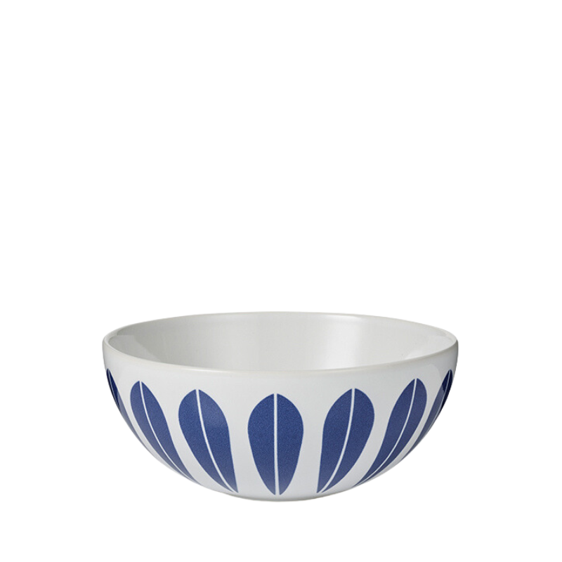 Lotus Bowl | White, Dark Blue